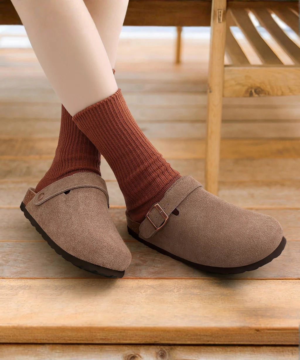 Genuine Suede Backstrap Clogs by Qomfort - Image 6