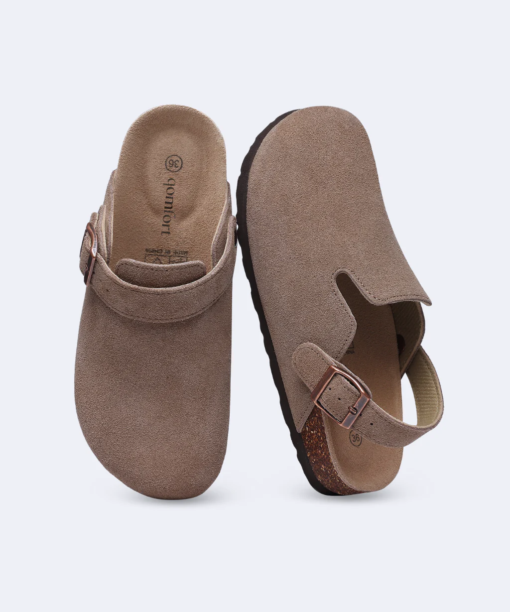 Genuine Suede Backstrap Clogs by Qomfort - Image 8